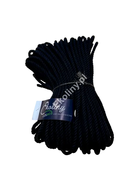 Lina bawełniana czarna 8 mm - 50 metrów bieżących