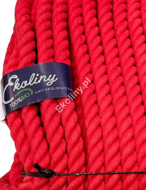 Lina bawełniana czerwona fi 30 mm - NA METRY