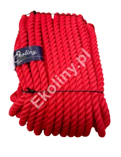 Lina bawełniana czerwona 30 mm - 50 metrów bieżących