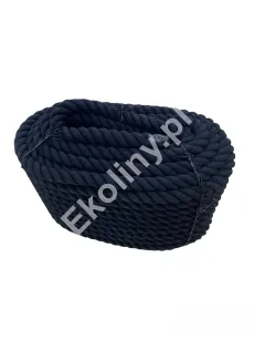 Lina bawełniana czarna 36 mm - 50 metrów bieżących