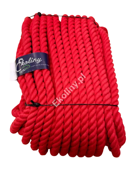 Lina bawełniana czerwona 36 mm - 50 metrów bieżących